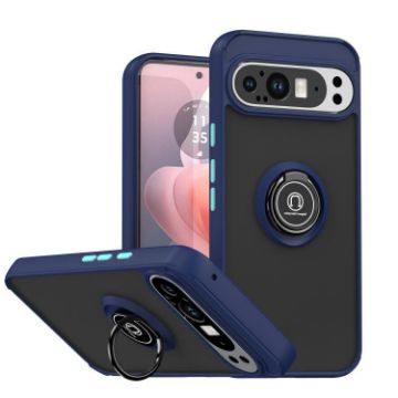 Google Pixel 9 Pro XL Q Shadow 1 TPU + PC Case with Ring - Royal Blue - 1