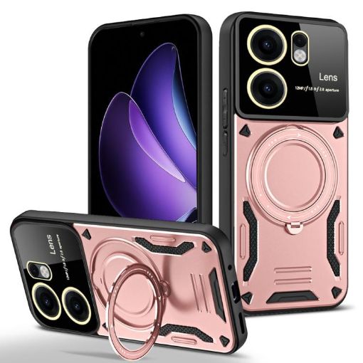 OPPO Reno13 F 4G/5G MagSafe Holder Phone Case - Rose Gold - 1