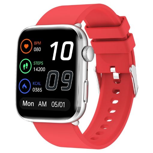 T92 1.81" IPS Smart Watch - Heart Rate, Blood Oxygen, Pressure (Red) - 1