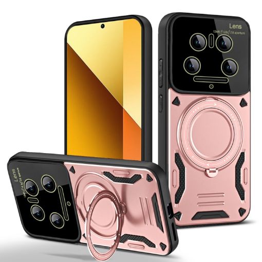 Xiaomi 14 Ultra MagSafe Holder Phone Case - Large Window, Rose Gold - 1