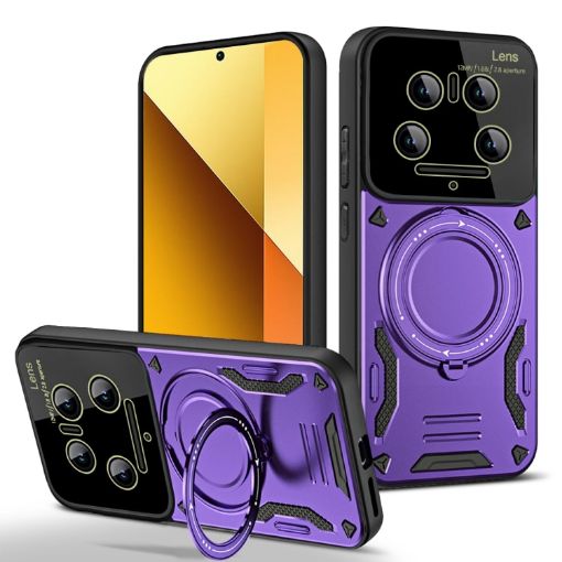 Xiaomi 14 Ultra MagSafe Holder Phone Case - Large Window, Purple - 1