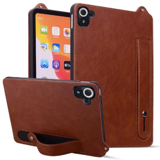 Xiaomi Redmi K Pad Brown TPU Leather Tablet Case with Wristband - 1