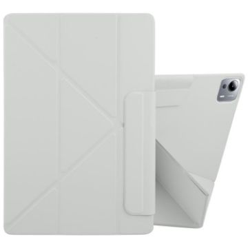 Xiaomi Pad 7 Ultra Grey Leather Tablet Case - Magnetic Buckle - 1