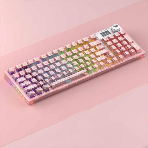 AULA F98 Pro 99-Key RGB Mechanical Keyboard, Ice Crystal Shaft, Wired/2.4G/Bluetooth - 1