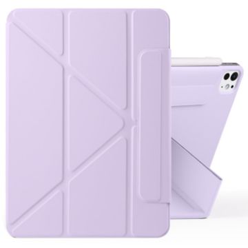 iPad Pro 13 2024 Purple Magnetic Leather Tablet Case with Fixed Buckle - 1