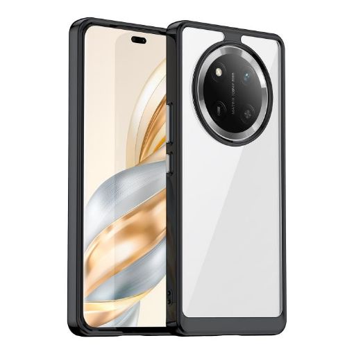 For Honor Magic7 Lite Acrylic Hybrid TPU Phone Case - Black, Colorful Series - 1