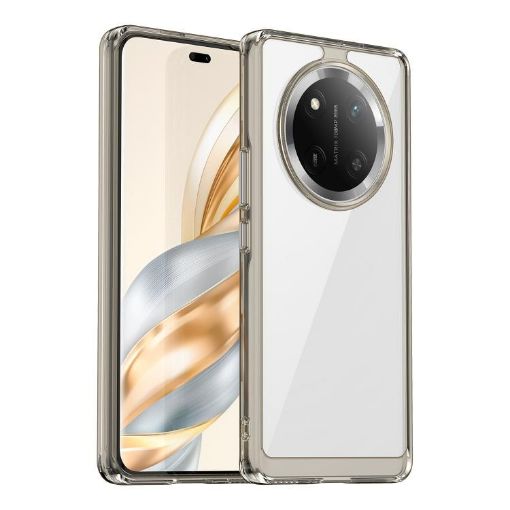 For Honor X9c Transparent Grey Acrylic Hybrid TPU Phone Case - 1