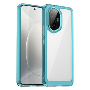 For Honor 300 Colorful Series Transparent Blue Acrylic TPU Phone Case - 1
