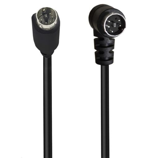 Mini DIN 5 Pin Audio/Video Cable 0.5m Straight to Elbow - 1