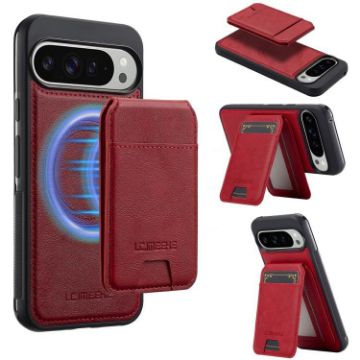 Google Pixel 10/10 Pro LC.IMEEKE L3 RFID Card Bag Magsafe Case Red - 1