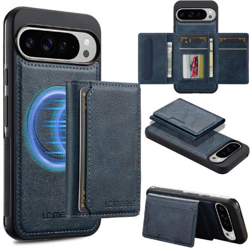 Google Pixel 10/10 Pro LC.IMEEKE L5 RFID Card Bag Magsafe Case Blue - 1