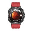 ET492 Smart Watch - 1.43" AMOLED, ECG/Blood Sugar, Red Silicone Strap - 2