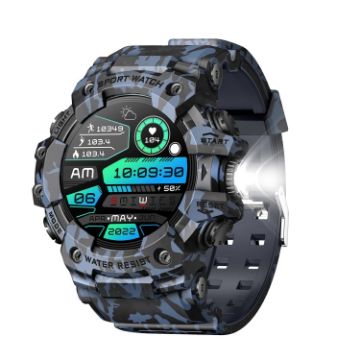 Camouflage Blue LC21 1.32" TFT Sports Smart Watch with Blood Oxygen Monitor - 1
