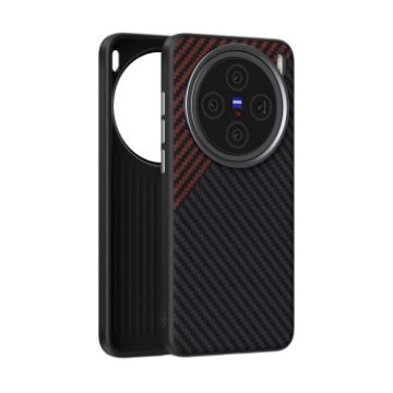 Vivo X200 ABEEL C Carbon Fiber 6D MagSafe Phone Case Black Red - 1