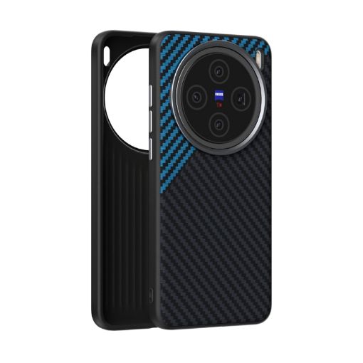 Vivo X200 ABEEL C Carbon Fiber 6D MagSafe Case - Black Blue - 1