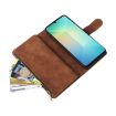 Samsung Galaxy A07 4G/5G Brown Leather Wallet Phone Case with Zipper - 7