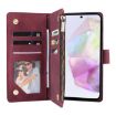 Samsung Galaxy A17 5G Wine Red Leather Wallet Phone Case with Zipper - 4