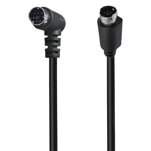 3m Mini DIN 7 Pin S-Video Core AV Cable (Straight to Elbow) - 1