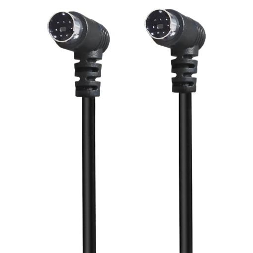 Mini DIN 7 Pin S-Video Cable 1.8m Elbow to Elbow Audio/Video - 1