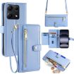 Redmi Note 14S 4G Blue Sheep Texture Leather Wallet Phone Case - 1