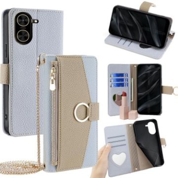 Redmi A5 4G Crossbody Litchi Texture Leather Phone Case Blue - 1