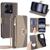 Redmi Note 14S 4G Grey Litchi Texture Leather Crossbody Phone Case - 1