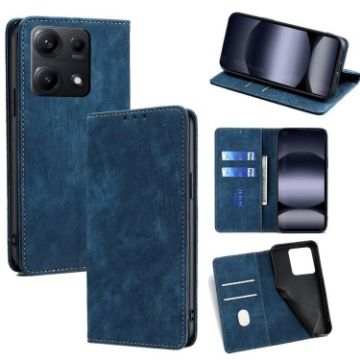 Redmi Note 14S 4G Blue RFID Anti-theft Magnetic Leather Case - 1
