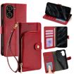 Redmi A5 4G Leather Phone Case, 171.7mm Zipper Bag - Red - 1