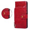Red Leather Zipper Bag Phone Case for Redmi Note 14S 4G - 5