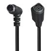 3m Mini DIN 7 Pin Core A/V Cable (Male to Female Elbow) - 1