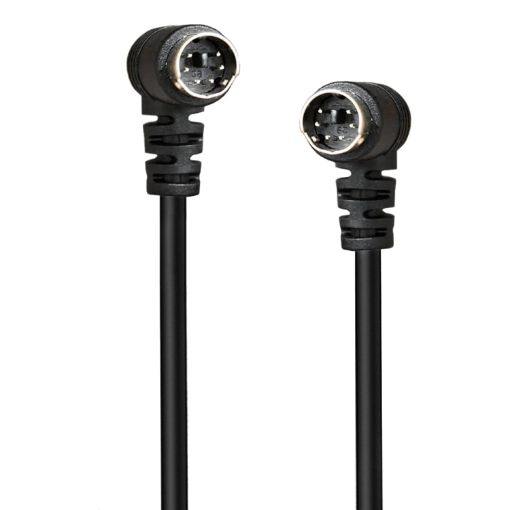 Mini DIN 6 Pin Core Extension Cable 3m Male to Male Elbow - 1
