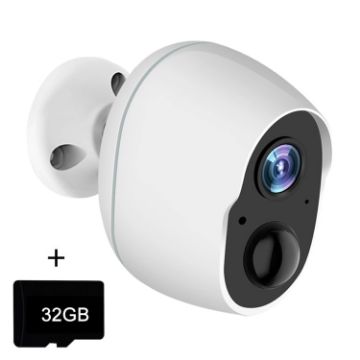 Ultra-HD Infrared Night Vision WiFi Surveillance Camera, 32GB Memory - 1