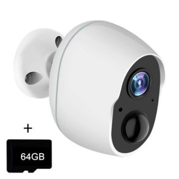 Ultra-HD Infrared Night Vision WiFi Camera, 64GB Memory, US Plug - 1