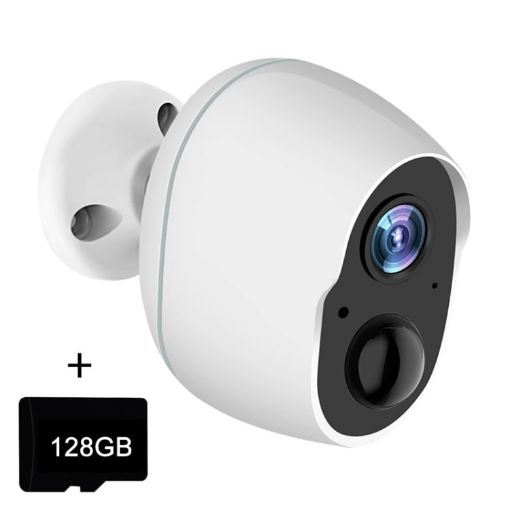 Ultra-HD Infrared Night Vision WiFi Surveillance Camera, 128GB Memory - 1