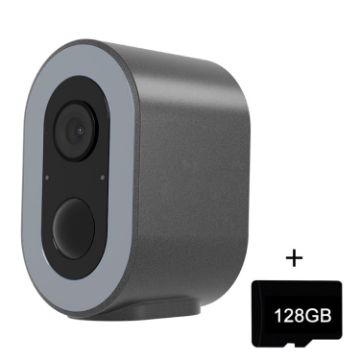 WiFi Tuya Smart HD Battery Camera, EU Plug, 128GB Memory (Grey) - 1