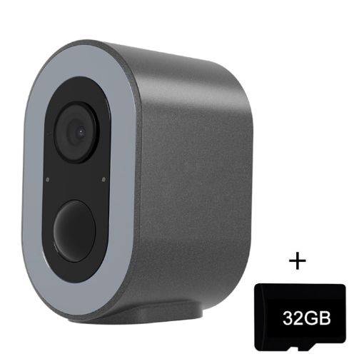 WiFi Tuya Smart HD Battery Camera, US Plug, 32GB Memory (Grey) - 1