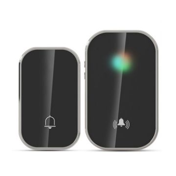 Waterproof Long Distance Remote Control Wireless Doorbell - Black 2 in 1 - 1