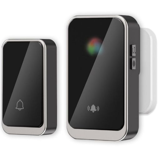 A20 Pro Waterproof Rechargeable Wireless Doorbell, EU Plug, Black - 1