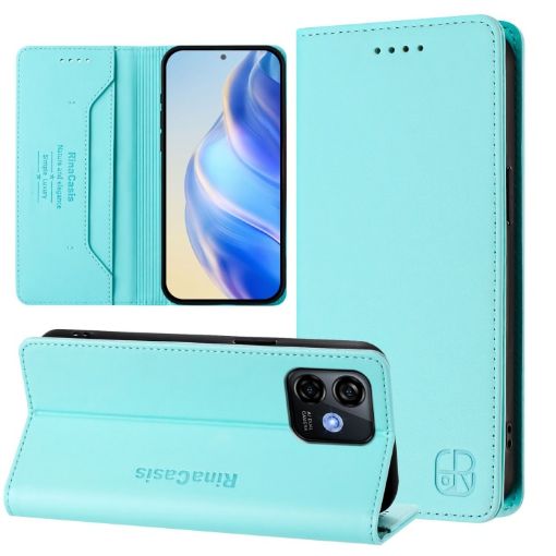 Ulefone Note 16 Pro Mint Green RFID Leather Phone Case Dual-Folded - 1