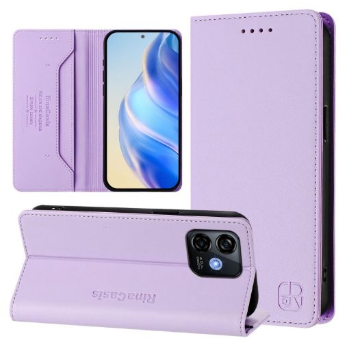 Ulefone Note 16 Pro Light Purple RFID Leather Phone Case Dual-Folded - 1