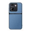 Xiaomi Poco M7 Pro 5G Blue Litchi Leather Shockproof Phone Case - 1
