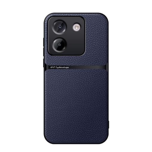 Xiaomi Poco M7 Pro 5G Litchi Leather Shockproof Case - Navy Blue - 1