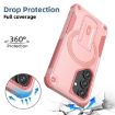 Samsung Galaxy A35 Pink Armor MagSafe Holder Hybrid TPU Phone Case - 3