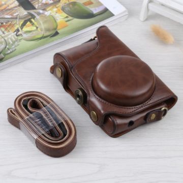 Samsung Galaxy Camera EK-GC100/110/200 Leather Case Bag with Strap - Coffee - 1