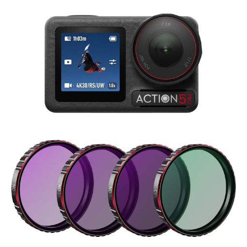 DJI Osmo Action 5 Pro STARTRC 4-in-1 CPL ND8 ND16 ND32 Lens Filter - 1