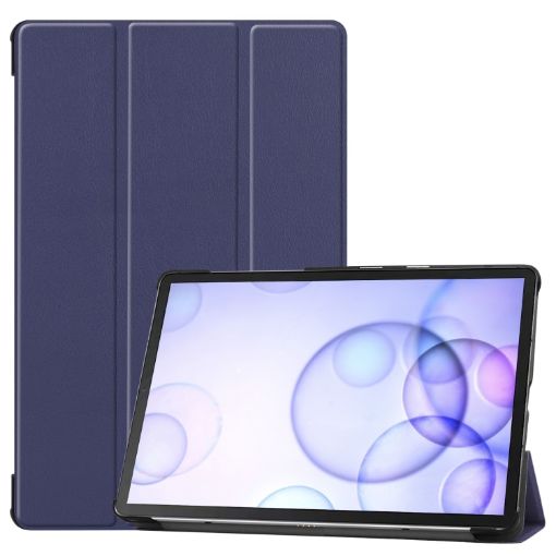 Galaxy Tab S6 T860/T865 Dark Blue Leather Case with Holder & Sleep Function - 1