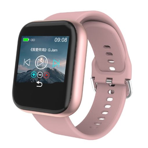 T3M 1.3" Music Smart Bracelet - MP3, Sleep/Heart Rate/BP Monitor, Rose Gold - 1