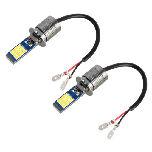 H3 2 PCS DC12-24V Car Fog Lights 24LEDs SMD-3030 Gold Light - 1