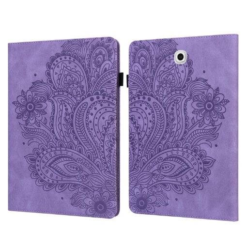 Samsung Galaxy Tab S2 9.7 T815 Peacock Pattern Flip Leather Case Purple - 1