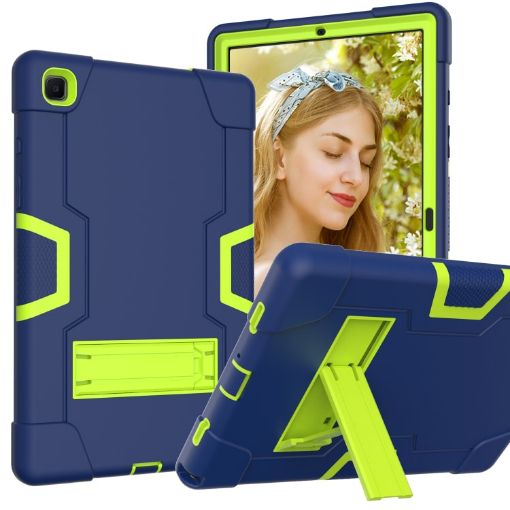 Samsung Galaxy Tab A7 10.4 (2020) Shockproof Case Navy Blue/Yellow-Green - 1